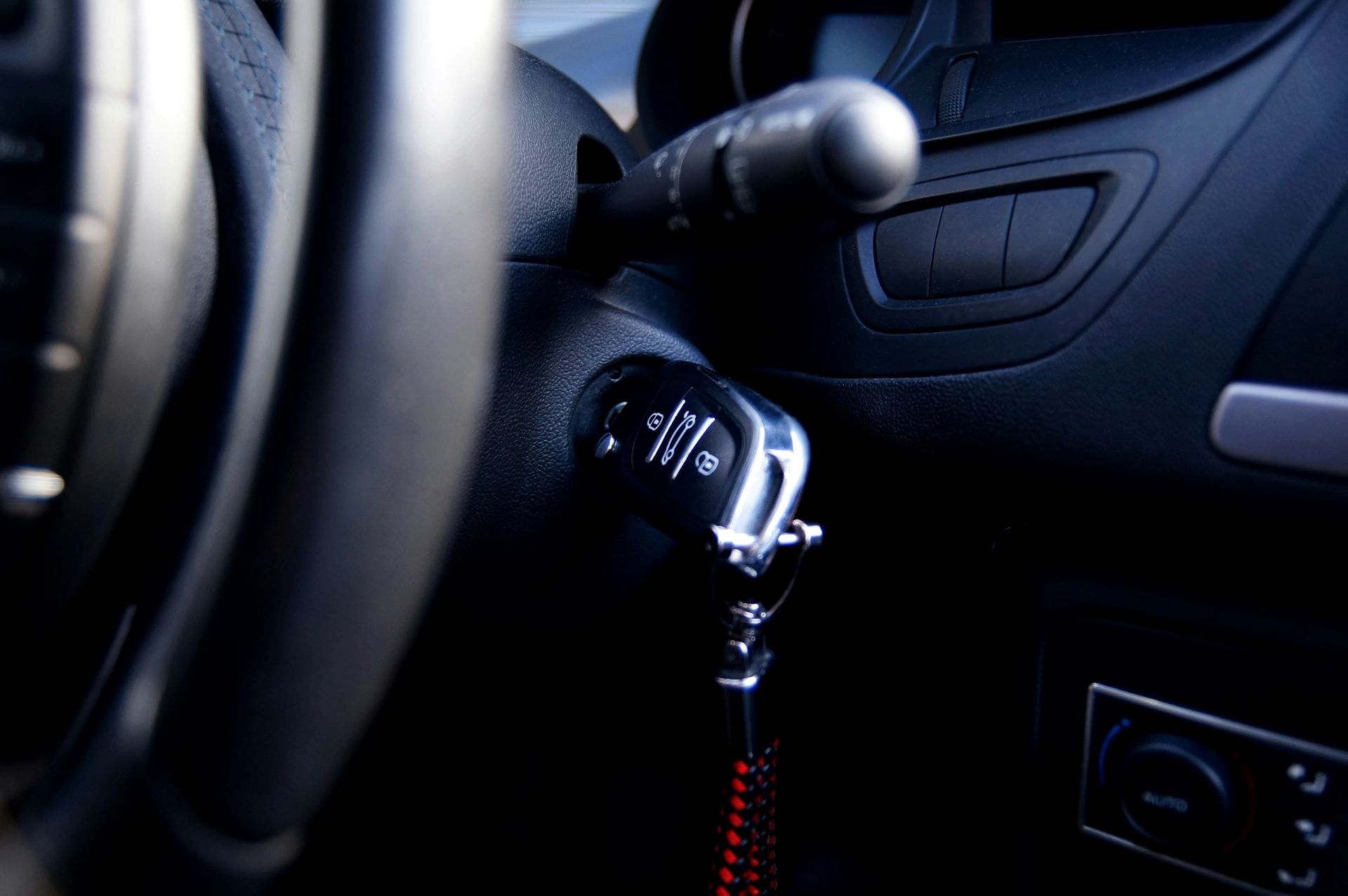 black car gear shift lever
